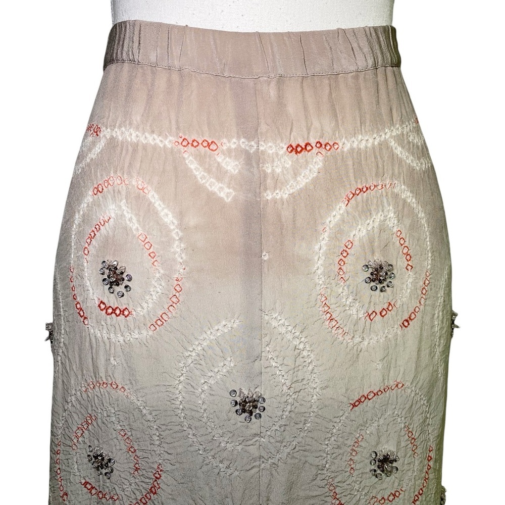 Jane Seymour Signature 100% Silk Crinkle Boho Maxi Skirt - Picture 4 of 15